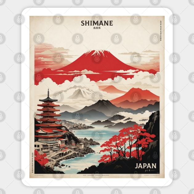 Shimane Japan Travel Vintage Tourism Poster Sticker by TravelersGems